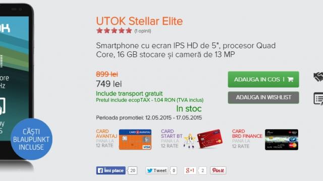 <b>UTOK ne oferă reduceri de până la 25% pentru produsele din stoc în perioada 12 - 17 mai</b>Începând de ieri 12 mai, cei de la UTOK desfășoară o nouă campanie promoțională pentru produsele din stoc, eveniment ce va dura până pe 17 mai. Astfel, în perioada anterior menționată ne putem achiziționa un nou...