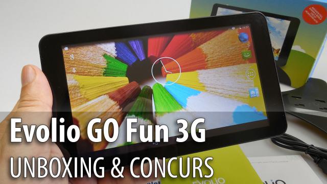 <b>Evolio GO Fun 3G Unboxing + concurs: cutie colorată cu multe accesorii GPS auto şi hărţi la pachet (Video)</b>Iată că încă o tabletă cu branding autohton a sosit în teste la Mobilissimo.ro, un model cu preţ accesibil de altfel. Tableta poartă numele de Evolio GO Fun 3G şi costă 399 lei la Evolio Shop, sau 449 lei la eMAG.ro. Acest device vă...