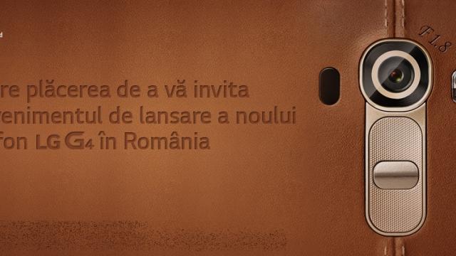 <b>LG G4 se lansează în România săptămâna viitoare pe data de 28 mai</b>Sosită acum c&acirc;teva minute &icirc;n inbox-ul nostru, este și invitația pentru evenimentul de lansare a flagship-ului LG G4, telefon pe care l-am testat preț de c&acirc;teva minute &icirc;ntr-un preview ce poate fi regăsit chiar aici. Din...