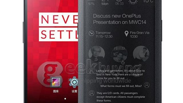 <b>OnePlus Two Plus listat de retailerul GeekBuying, cu o randare nerealistă cu ecran E Ink în spate</b>După ce ne aşteptam ca pe 1 iunie să fie anunţat OnePlus Two, dar în cele din urmă acela a fost doar un zvon, iată că azi handsetul reapare, de această dată listat de un retailer prea entuziast. E vorba despre GeekBuying, care a inclus şi...
