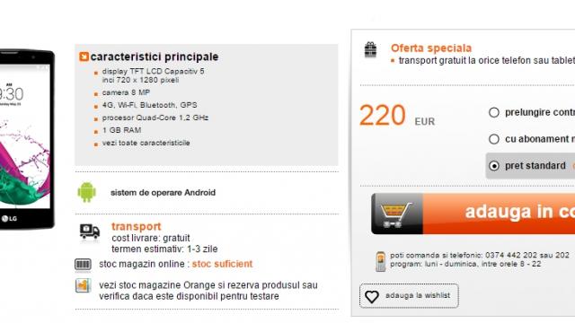 <b>LG G4c ajunge și în oferta operatorului Orange România; iată prețurile sale</b>&Icirc;n urmă cu o săptăm&acirc;nă, varianta mai compactă a lui LG G4 poposea &icirc;n stocurile celor de la eMAG, iar astăzi avem ocazia să &icirc;l vedem și &icirc;n oferta Orange Rom&acirc;nia. Acest retailer vinde noul produs la un preț de...