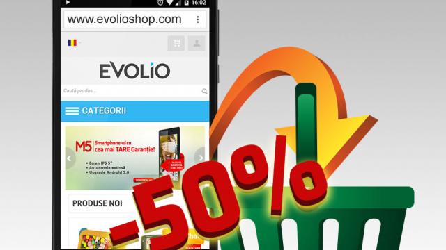 <b>Evolio lansează versiunea mobilă a lui evolioshop.com, aduce reduceri de 50% la orice produs</b>Evolio a anunţat astăzi lansarea platformei de comerţ mobil evolioshop.com, practic versiunea mobila a site-ului pe care &icirc;l ştiam deja. Debutul vine cu oferte speciale, pe care le aflaţi mai jos. &nbsp; Astfel, incepand de pe 1 iulie, de la ora...