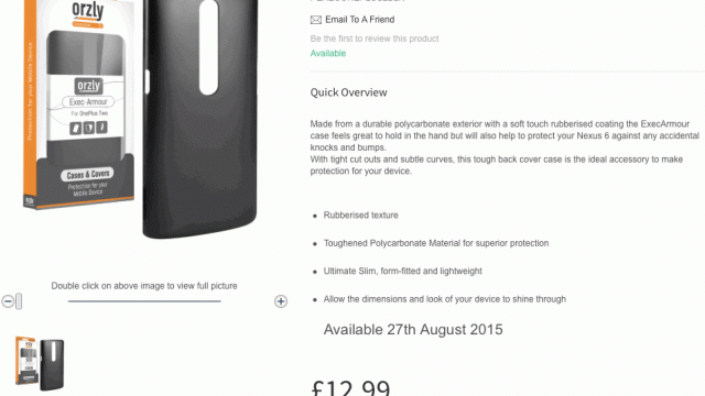 <b>Huse Orzly pentru OnePlus 2 ajung pe web, dezvăluind un decupaj de mari dimensiuni pentru zona din spate și chiar imagini cu partea frontală a telefonului!</b>Era de aşteptat ca şi producătorii de huse să facă mişcări atunci c&acirc;nd vine vorba de terminale nelansate &icirc;ncă. Astfel, ne surprinde şi nu prea să vedem azi o serie de huse speciale pentru OnePlus 2, de la firma Orzly. &nbsp;...