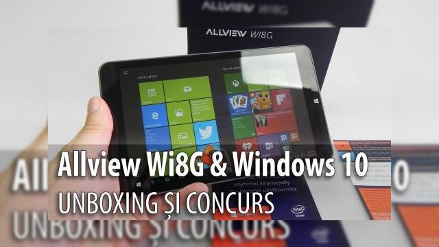 <b>Allview Wi8G cu Windows 10 Unboxing + Concurs: o primă privire asupra lui Windows 10 pe o platformă hardware familiară (Video)</b>Tableta Allview Wi8G a primit recenzia Mobilissimo.ro la &icirc;nceputul acestui an, iar pe atunci avea Windows 8.1 la bord. Acum am primit &icirc;n teste acest model cu Windows 10 la bord, aceasta fiind şi prima tabletă cu Win 10 pe care o testăm. Şi...