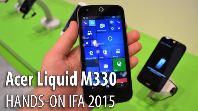 <b>IFA 2015: Acer Liquid M330 hands-on - primul telefon cu Windows 10 Mobile analizat la Mobilissimo.ro (Video)</b>Dacă ar fi fost să fac o predicţie, aş fi zis că primul telefon cu Windows 10 Mobile pe care vom pune mâna la Mobilissimo.ro ar fi un Lumia. Ei bine nu, e vorba despre un smartphone Acer, prezentat la IFA 2015 şi analizat pe scurt în...