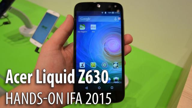 <b>IFA 2015: Acer Liquid Z630 hands-on în limba română - phablet midrange solid cu cameră selfie bună (Video)</b>Acer a fost cea mai prolifica companie de la IFA 2015, lans&acirc;nd cele mai multe terminale, 10 la ultimul calcul. Printre ele se numără şi smartphone-ul Acer Liquid Z630, un midranger cu ecran de 5.5 inch, pe care colegul Claudiu &icirc;l trece...