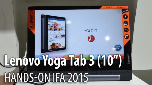 <b>IFA 2015: Lenovo Yoga Tab 3 10 inch hands-on - tableta midrange cu camera rotativă şi baterie generoasă (Video)</b>&nbsp; Tabletele Yoga de la Lenovo ne-au intrigat &icirc;ntotdeauna, prin formatul lor inedit şi preţul accesibil. Evident că şi noua generaţie Lenovo Yoga Tab 3 continuă tradiţia, iar un astfel de model prezentat la IFA primeşte un hands on...