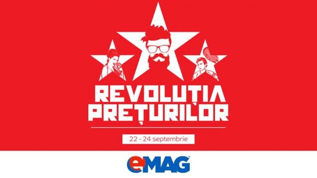 <b>Revoluția Prețurilor eMAG este aici; iată ce ni s-a pregătit pentru aceste 3 zile incendiare de promoții</b>Așa cum vă anunțam ieri, eMAG demarează o nouă campanie de reduceri intitulată Revoluția Prețurilor, eveniment ce se defășoară &icirc;n perioada 22-24 septembrie. După cum ni s-a promis, reducerile pot ajunge chiar și p&acirc;nă la 50%, dar...