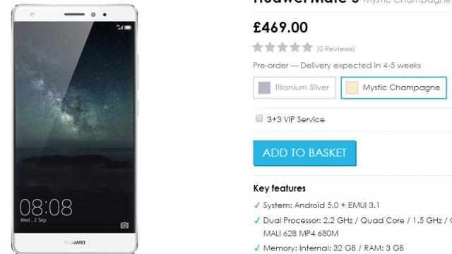<b>Huawei Mate S disponibil acum la precomandă în Europa</b>Huawei Mate S este cu siguranţă cel mai arătos telefon prezentat la IFA 2015 la &icirc;nceputul acestei luni şi el a sosit destul de rapid şi pe masa noastră de teste. Pot să vă spun că recenzia e gata şi ar trebui să sosească din clipă...