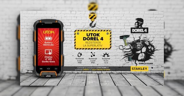 <b>UTOK anunță smartphone-ul Dorel 4; device rugged cu baterie de 4500 mAh și certificare IP68</b>Astăzi, compania autohtonă UTOK are plăcerea de a dezvălui un nou smartphone din seria Dorel, mai precis modelul mid-range Dorel 4. Acest din urmă este un device de tip rugged ce sosește cu certificare IP68 pentru rezistență la apă și praf, dar...