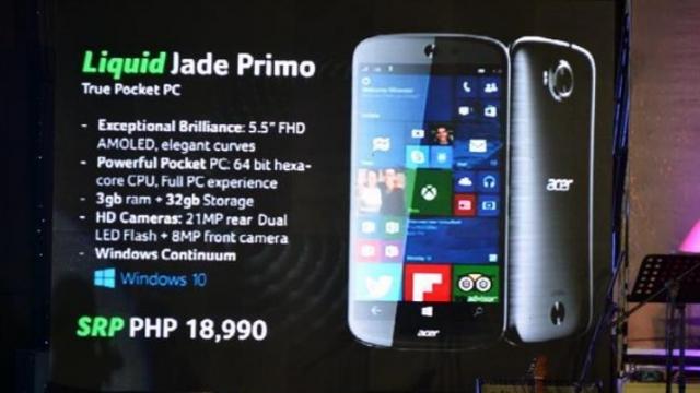 <b>Acer Liquid Jade Primo, aşa zisul "PC de buzunar" ar putea costa totuşi destul de mult</b>Privind către viitor şi spre terminalele ce oferă funcţia Windows 10 Continuum, nu putem să nu ne g&acirc;ndim că ele &icirc;nlocuiesc cu succes un PC. Acer Liquid Jade Primo a fost printre modelele care au dat startul acestui trend şi azi aflăm...