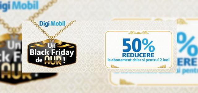 <b>Black Friday la DigiMobil are loc în perioada 19 - 23 noiembrie; reduceri la portare de 50% din prețul abonamentului</b>După ce Orange Rom&acirc;nia ne dezvăluia planurile pentru promoția de Black Friday, iată că și cei de la Digi Mobil ne pregătesc ceva. Black Friday la Digi Mobil &icirc;ncepe m&acirc;ine, 19 noiembrie, și are loc p&acirc;nă pe data de 23...