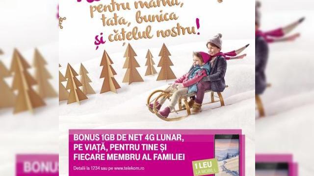 <b>Telekom România anunţa beneficii pe viaţă pentru clienţii săi şi oferte speciale de Crăciun</b>Telekom a dezvăluit astăzi ofertele sale speciale de Crăciun, inclusiv o ofertă specială "pe viaţă" pentru clienţii cu abonamente de servicii mobile. Acestia vor primi gratuit 1 GB de trafic de date la viteza 4G pe lună, pe viaţă. &nbsp; Oferta...