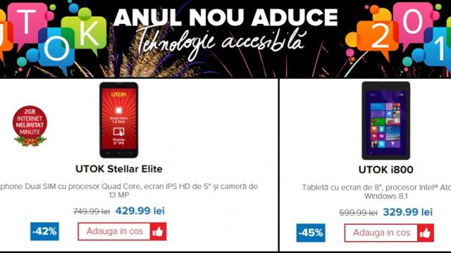 <b>UTOK revine cu o campanie specială de reduceri de Anul Nou; iată câteva dintre produsele aflate în prim-plan</b>UTOK este o companie al cărui portofoliu de produse a crescut în ultimul timp, de la smartphone-uri și tablete inițial, până la televizoare, camere video de acțiune sau smartwatch-uri în acest moment. Cu ocazia Anului Nou, cei de la...