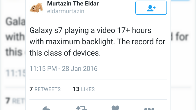 <b>Samsung Galaxy S7 ar urma să ofere 17 ore de playback video, conform unui zvonac veteran</b>Înainte ca @evleaks să intre în conştiinţa publică drept principala sursă de informaţii şi zvonuri despre mobile, îl aveam pe bloggerul rus Eldar Murtazin. El mai revine din când în când pentru exclusivităţi,...