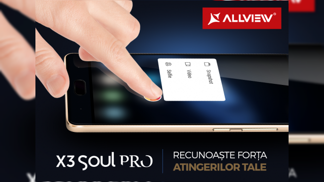<b>Forta se trezeste in noul teaser Allview X3 Soul Pro! Forța lui… Force Touch</b>Seria de teasere pentru modelul Allview X3 Soul Pro continuă, urm&acirc;nd a culmina cu debutul sau la MWC 2016, săptăm&acirc;na viitoare. Azi luăm contact cu un teaser, ce promite că terminalul va "recunoaşte forţa atingerilor tale". &nbsp; Asta...