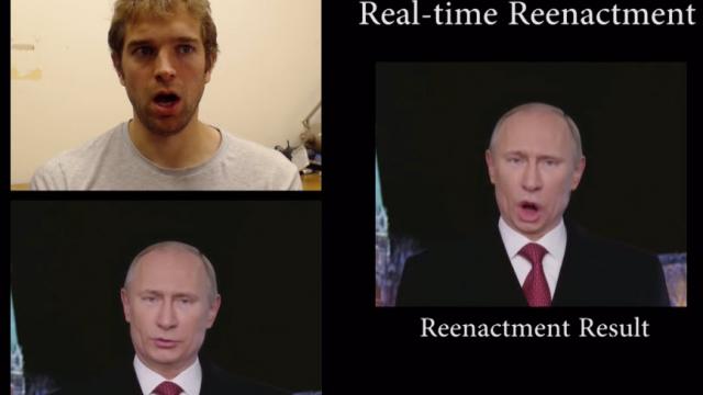 <b>Viitorul transmisiunilor video cu face shifting e aici; Face2Face aplică o mască digitală aproape perfectă în timp real (Video)</b>Sunt sigur că aţi auzit de Masquerade şi interesul mare pentru tehnologia sa, dar şi achiziţia sa de către Facebook. Ei bine nivelul următor după aplicarea unei măşti de pirat sau maimuţa pe telefon e aplicarea unei fețe de om perfect randate....