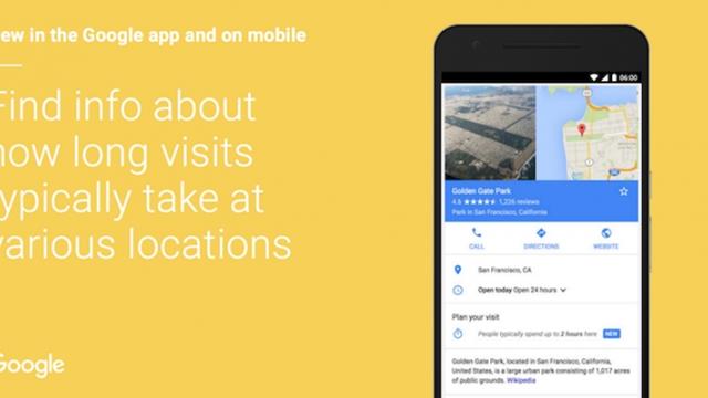 <b>Google adaugă o nouă funcţie aplicaţiei sale Search, afişând durata timpului petrecut de utilizatori într-o anumită zonă</b>Aplicația Search a celor de la Google primește astăzi o nouă funcție, una ce ne va permite să aflăm care este timpul mediu petrecut într-un numit loc. Informația în cauză va fi afișată în cadrul unei noi secțiuni intitulate Plan your visit și ne va oferi