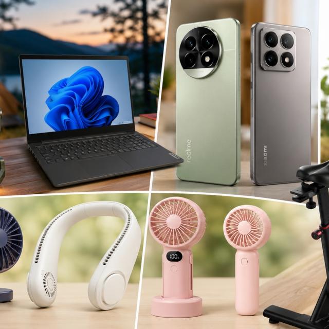 Turul Magazinelor cu ventilatoare portabile, bicicletă spinning și telefoane flagship în promoție