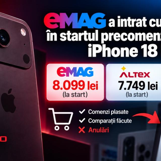 eMAG ajustează prețul iPhone 18 Pro după valul de anulări